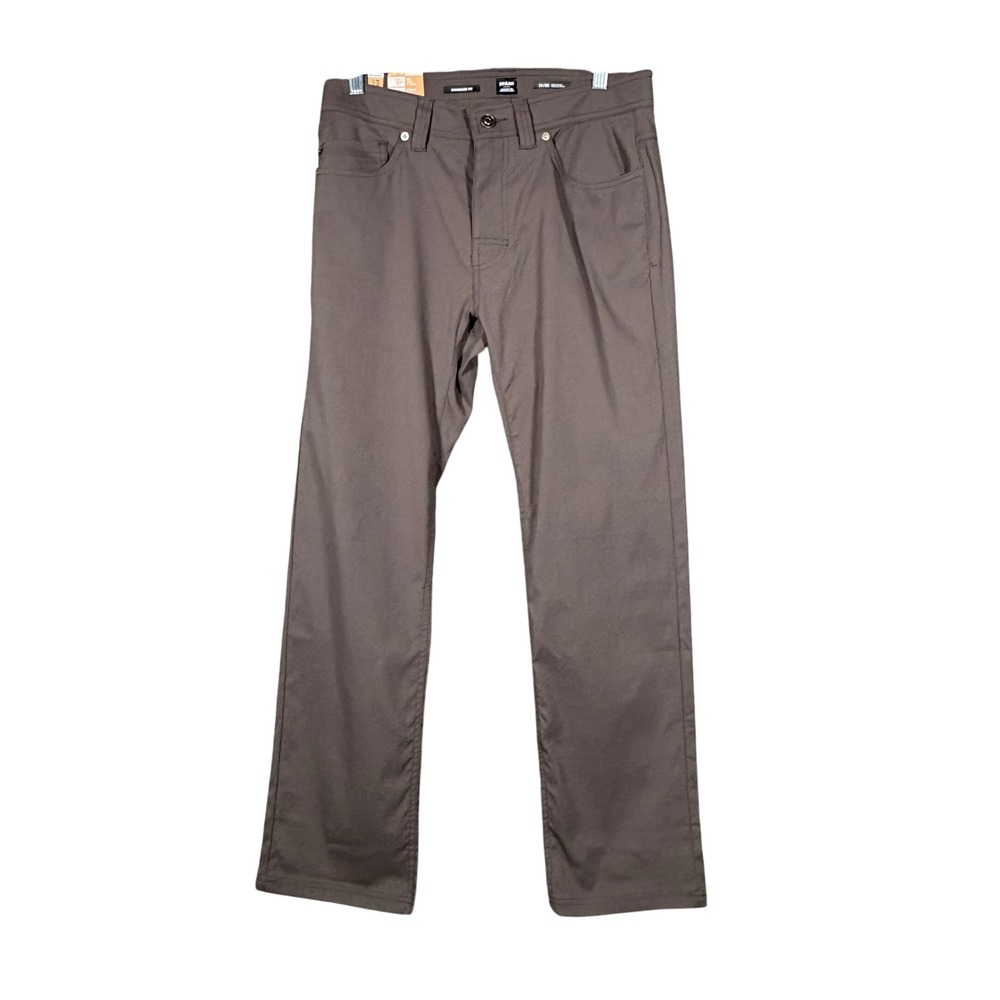 prAna Brion Pant Dark Iron Grey Brown Straight Leg Stretch Zion Mens 31x30 NEW